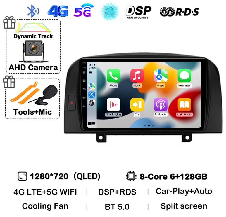 Android 14 Carplay 4G+WIFI Car Radio For Hyundai SONATA NF 2004 2005 2006 2007 2008 GPS Autoradio Multimedia Video Player Stereo