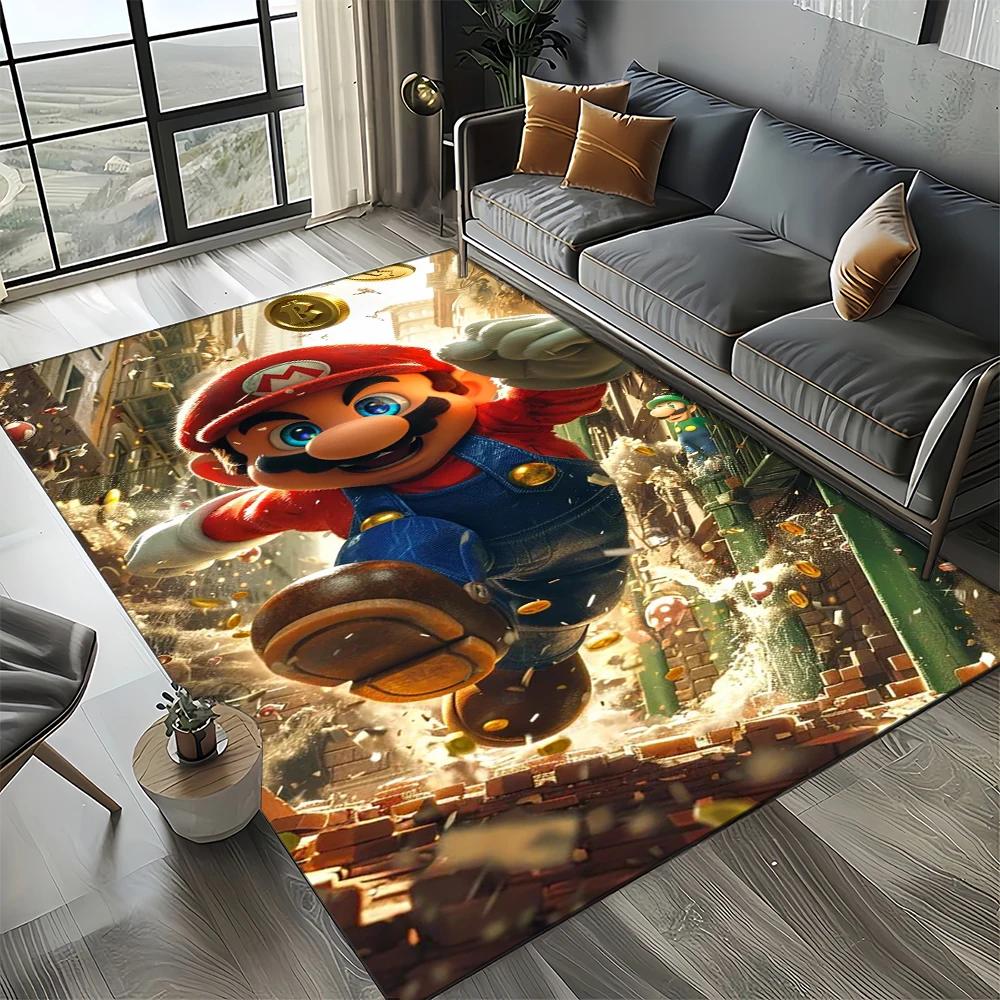 Retro Mario Cartoon Area Rug,Carpet Rug for Home Living Room Bedroom Sofa Doormat Decor,Kids Play Floor Mat