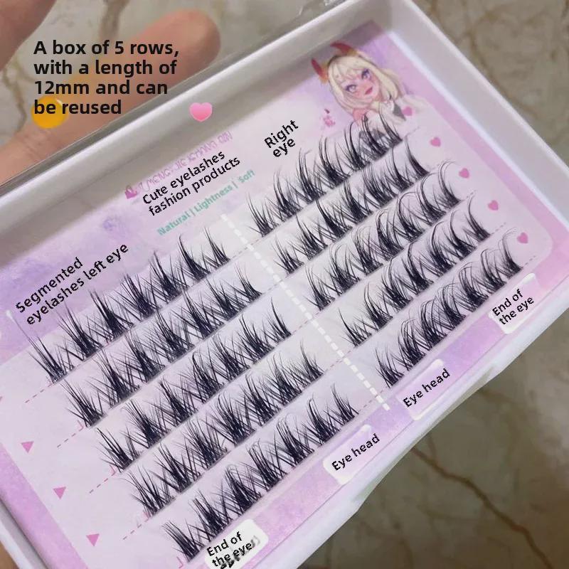 Mengji Shangpin K8 Kristallklare Segment-Falsche Wimpern - Natürlich Dick Cartoon-Stil