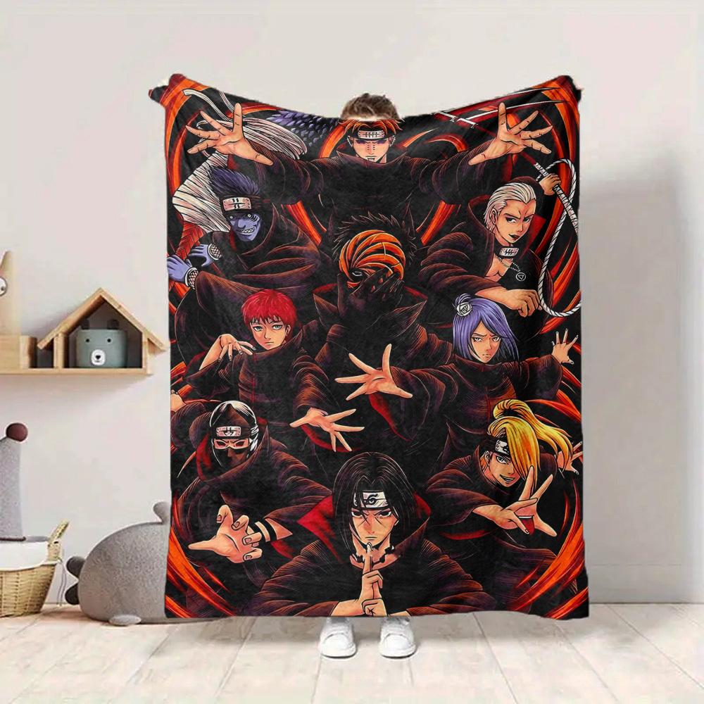 1PC Naruto Characters Blanket Soft Warm All Season Throw for Sofa, Bed, Car, Office Vibrant Colorful Design, Durable & Cozy Gift