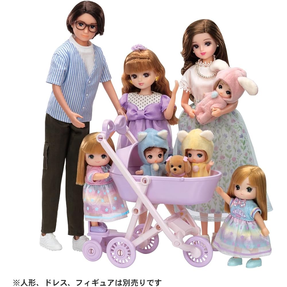 Takara Tomy Licca-chan LF-11 3-Way Baby Stroller Dress-Up Toy for Kids Ages 3 and Up