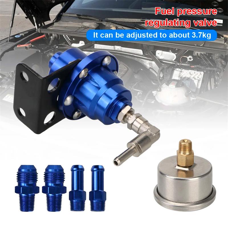 Car Fuel Pressure Regulator Adjustment Accessories Vehicle Refitting Fuel Supercharger Gauge Oil Pressure Regulator Gauge Kit