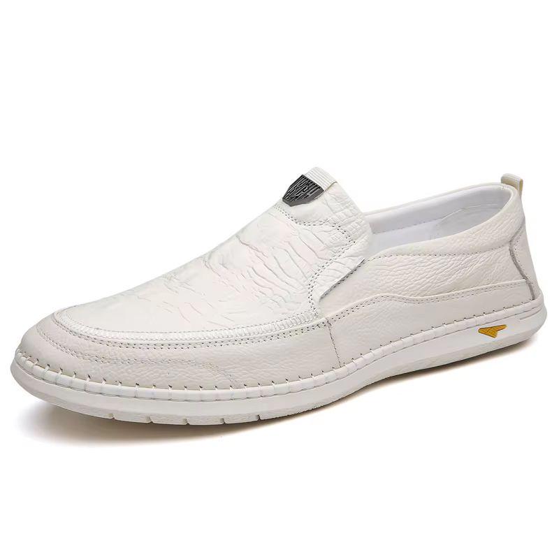 Fashion Men Casual Summer Footwear Breathable Mens Leisure Walk Loafers Genuine Leather Moccasins Hollow Out Slip On Male Driving Shoes