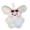 Plush Animal Keychain with Bowknot Soft Keyring Bag Pendant Handbags Decoration Charm for Women Fashion Accessory