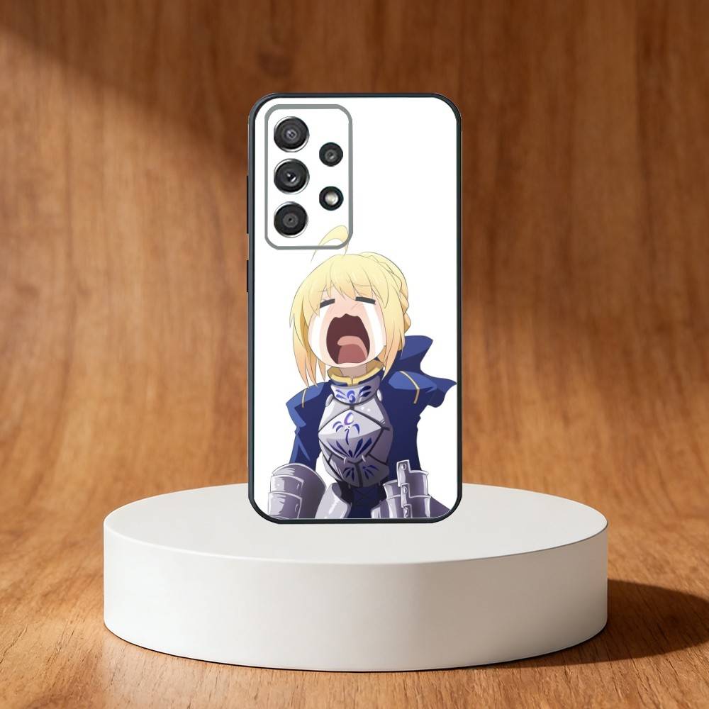 C-Cool F-Fate S-Saber Anime Phone Case For Samsung S25,S24,S21,S22,S23,S30,Ultra,S20,Plus,Fe,Note,10,9,5G Black Cover
