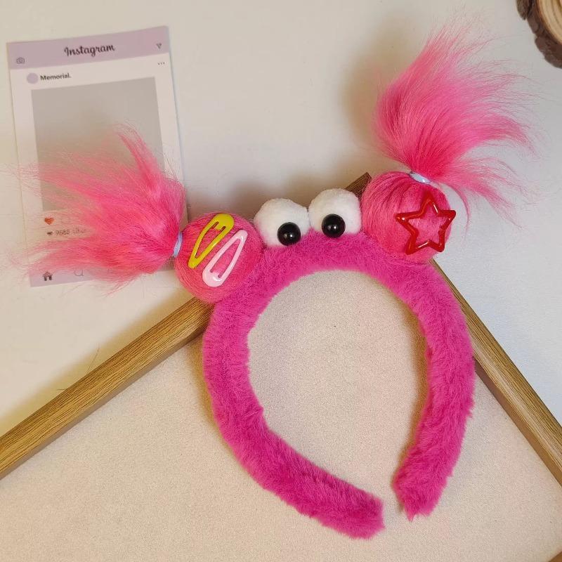 1/2PCS Girls Plush Hairband Clown Doll Design Funny Hair Clip for Christmas Gift Children Cosplay Collection Party Hair Decor