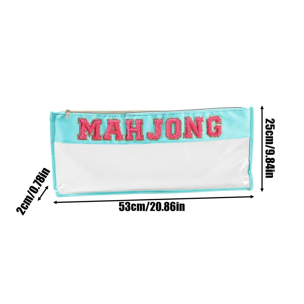 Mahjong Tile Bag Waterproof Large Mahjong Tile Holder Portable Organizer Case for Business Studio Home Travel Adults Teens