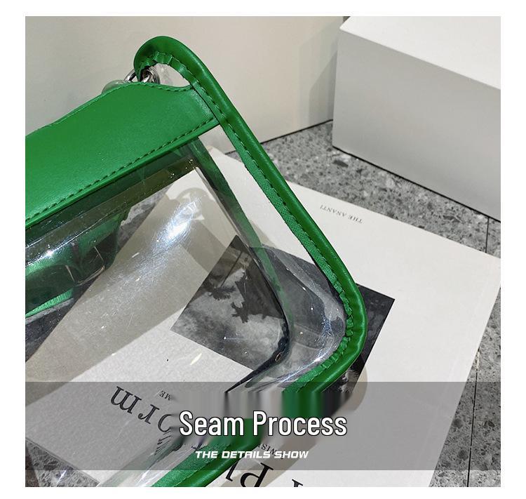 Women's Waterproof PVC Jelly Crossbody Chain Bag - Transparent Mini Phone Purse