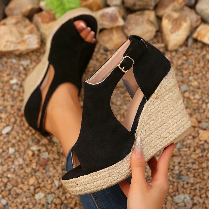 Women Sandals Summer 2025 Heeled Sandals Wedges Comfort Platform Non Slip Peep Toe Shoes Outdoor Beach Shoe Sandalias De Mujer