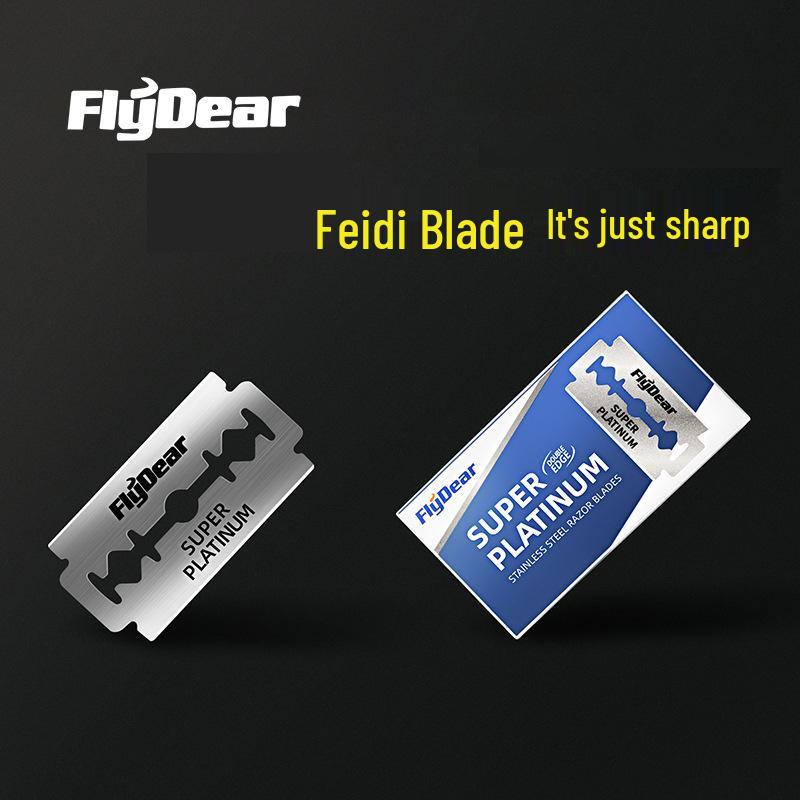 

Flydear Бритва из нержавеющей стали с двойным лезвием - Классическое ручное бритье для мужчин Flydear Blades