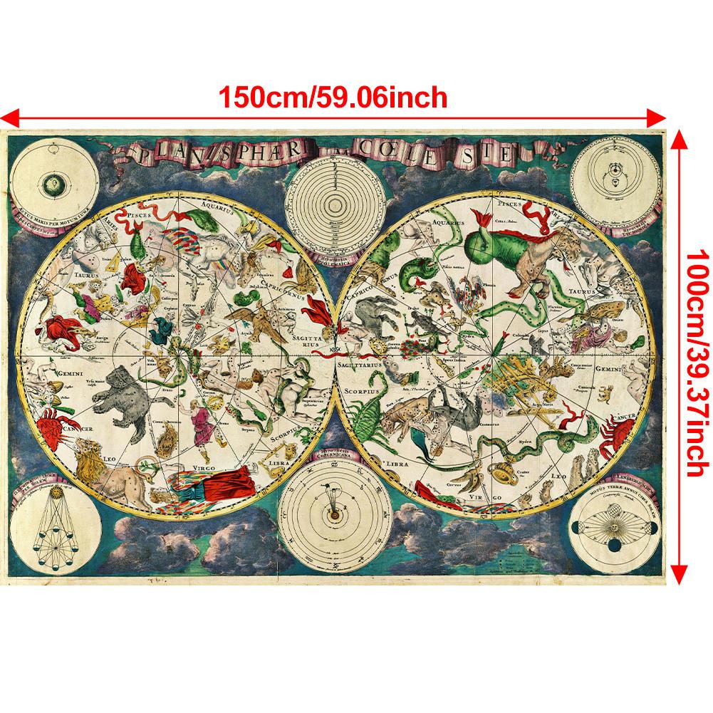 English Vintage Map Wall Backdrop Cloth Wall Decor Home Decor,Study,Geographical Tools,Tourism/education Tools
