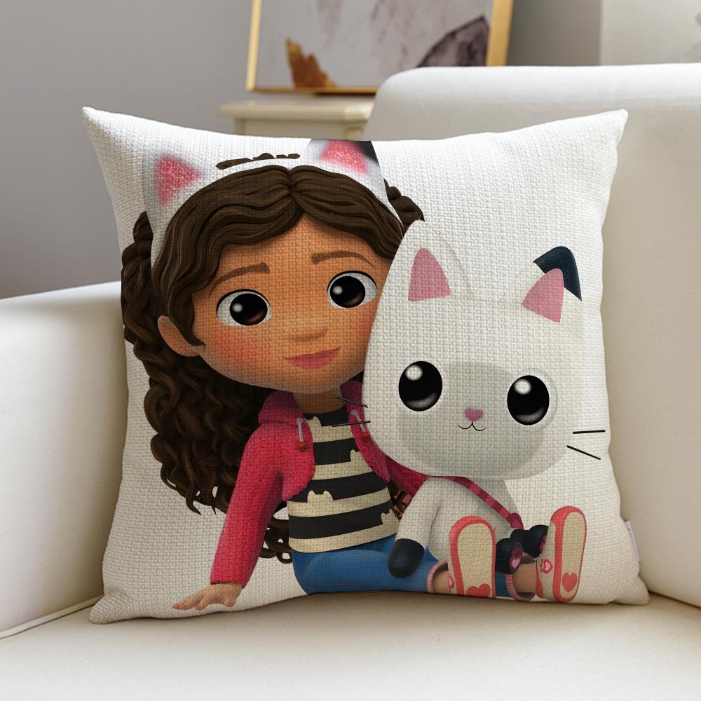 Lovely GGabbys DollhouseS Cushion Cover Breathable and skinfriendly linen pillowcase square removable and washable cushion