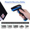 WoneNice Barcode Scanner Wireless 2-in-1 (2.4Ghz Wireless+USB 2.0 Wired) Handheld Bar Code Scanner Reader (Blue)