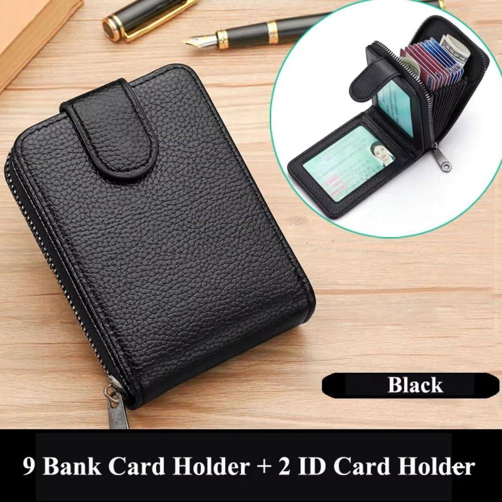 Large Capacity Men's Zipper Wallet 11/16 Slots Portable Coin Purse Luxury Small Card Bag Male