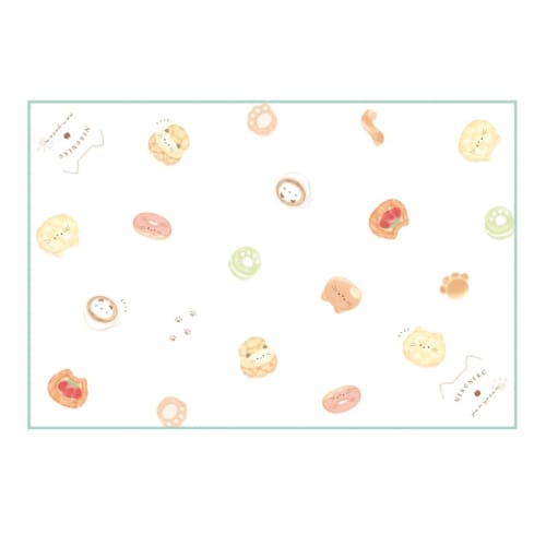 Kamio Japan Rectangular Lunch Cloth, Neko Neko Bakery, 223575