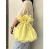 The Drawstring Bow Bucket Bag Is Cute and Sweet A Single-shoulder Handbag for The Armpits