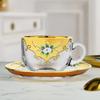1pc  Nordic Style Light Luxury Enamel Flower Coffee Cup Home Office Afternoon Tea Cup Drinking Utensil Suit