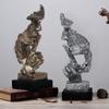 Nordic Creative Silence Is Gold Statue Resin Thinker Sculpture Figurine Vintage Home Office Decoration Modern Art Resin Decor