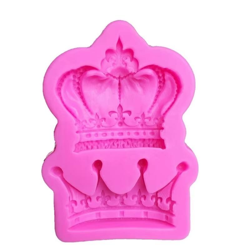 Creative 3D Crowns Princess Silicone Mold Fondant Cake Cupcake Decorating Tools Clay Resin Candy Molds Kitchen Baking Supplies