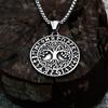 Vintage Nordic Viking Tree of Life Personalized Rune Fashion Versatile Single Item Men's Pendant Titanium Steel Jewelry