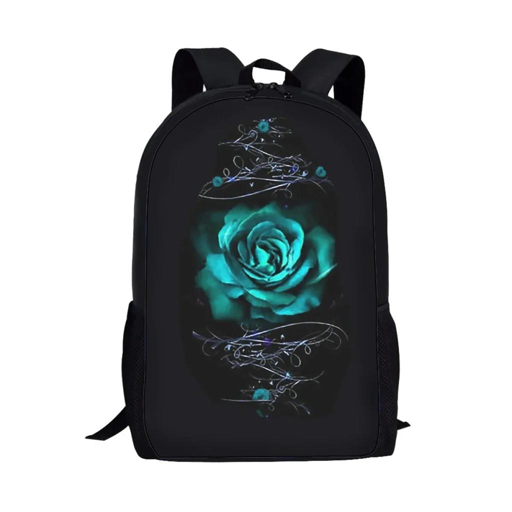 Gothic Rose Pattern School Bags for Girls Teenager Shoulder Backpack Trend College Student Casual Women Travel Bag