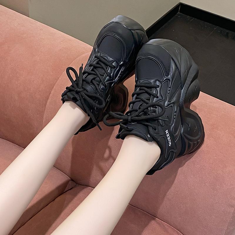 Fashion 11CM Women Chunky Sneakers New Autumn High Platform Mesh Dad Shoes Women Casual Trainer Sneakers Thick Sole Vulcanize Shoes
