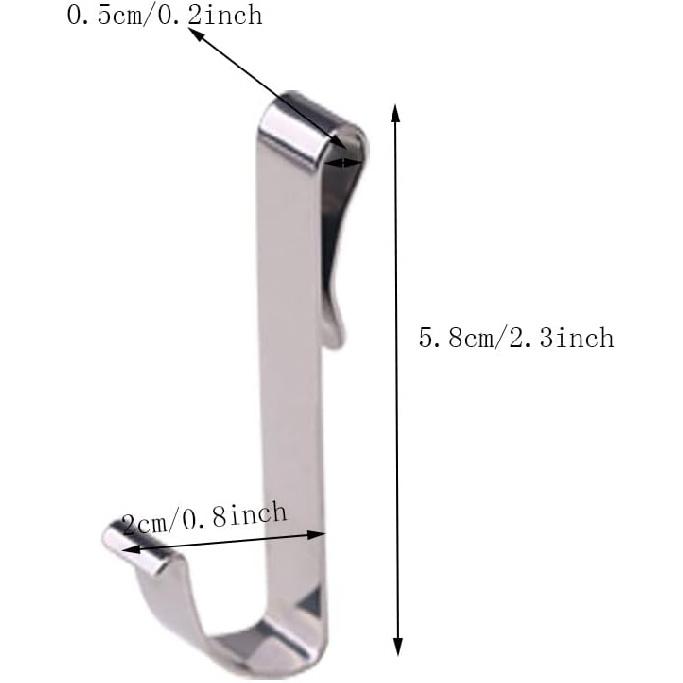 20 Pack Stainless Steel J Shaped Hook, Hanging Sink Grid Hook, Wire Rack Hook, Kitchen, Bedroom, Office, Wire Shelf