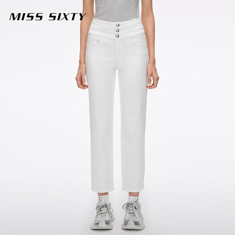 

MISS SIXTY Women s Three-Ring High-Waist Straight Cropped Jeans 24
