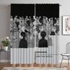 Radiohead Cortinas para Dormitorio Cortinas Modernas para Sala de Estar 2 Piezas Decoración de Halloween Visillos Cortina Blackout Separador Niño