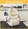 Large Capacity Student Backpack With Letter Embroidery Design For Daily School