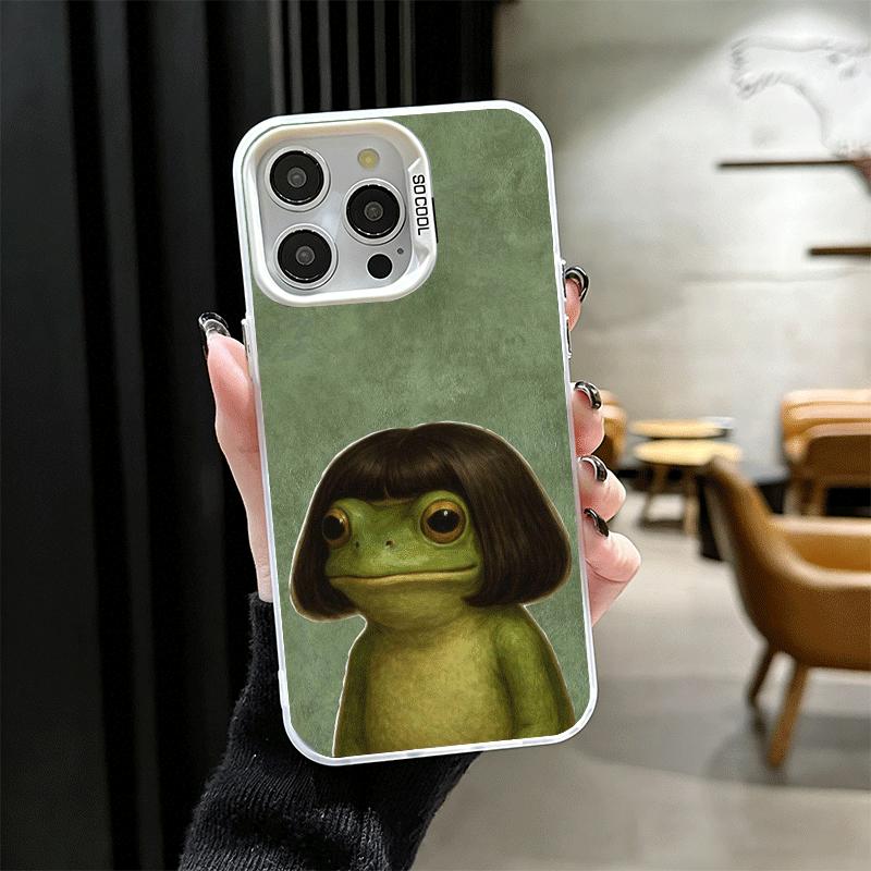 Cute Cartoon Frog Soft Phone Case for iPhone 15 16 17 Pro Max 17Air 16E 14 Plus 13 12 Mini Shockproof Cover Back Shell