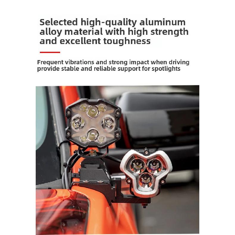 For Tank 300 A Pillar Bracket Car Modified Hood No Perforation Aluminum Alloy LED Double Layer Light Stand Car Accessories