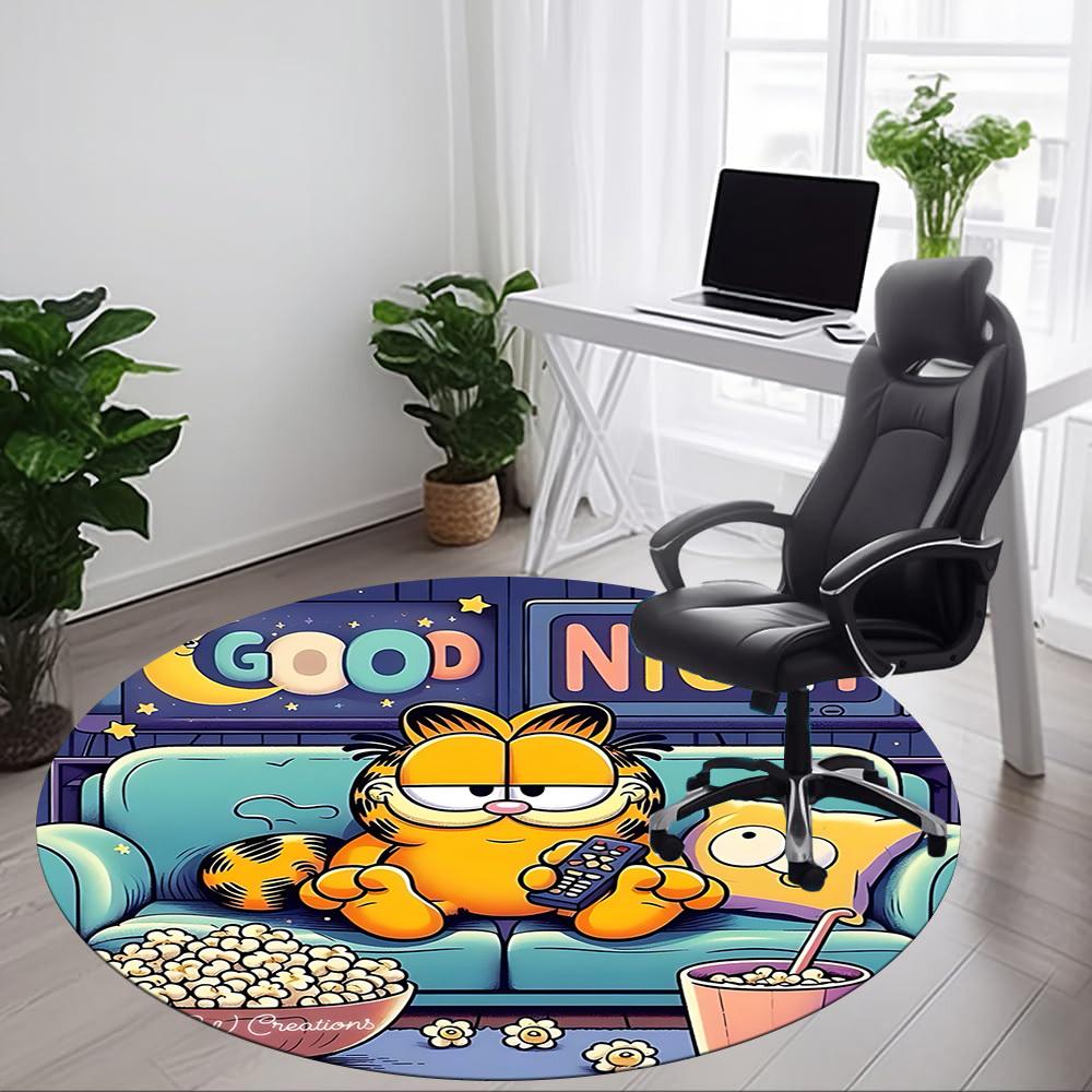 1pc Garfield Office Round Area Rug, Under Office Chairs Bedroom Living Room Home Decor  a1016296