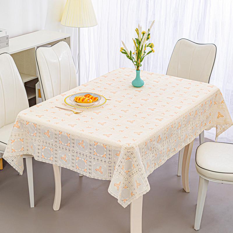 European Plain Lace Waterproof PVC Tablecloth - Anti-Scalding, No-Wash, Rectangular Dining & Coffee Table Mat