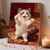 Stretched Frame Pearl Art Kit Cute Ragdoll Cat Pattern DIY Sparkling Bead Canvas Relaxing Hobby Gift for Handicraft Lovers Unique Home Decor