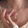 Versatile Double-Layer Water Drop Hammer Pendant Necklace for Women – Elegant, Fashionable Clavicle Chain