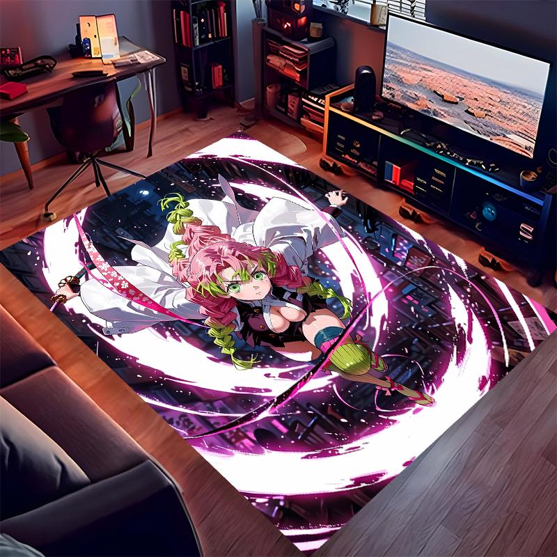 1pc Demon Slayer characters2 Print Area Rug - Soft, Washable Non-Slip Indoor Mat for Office Chairs, Living Room, Home Office Decorative Rug
