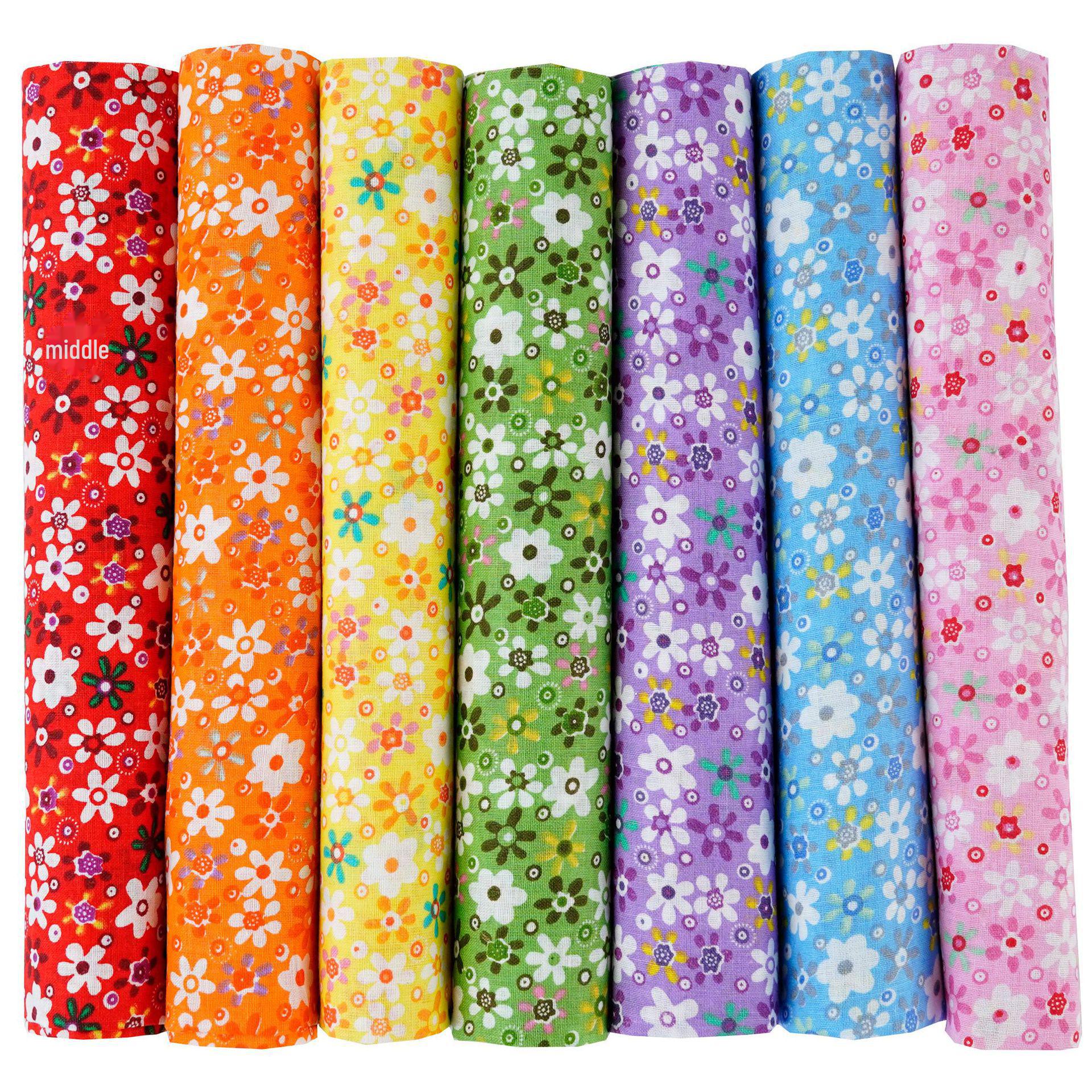 

Набор из 7-цветной хлопковой ткани в цветочек и клетку для пэчворка для рукоделия