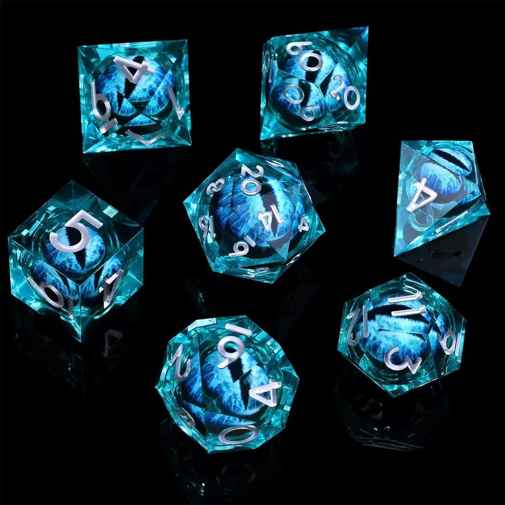 Spitzes Harz Longan Bewegliches Baldur's Gate Würfelset Dungeons & Dragons Brettspiel DND Cthulhu Laufgruppe