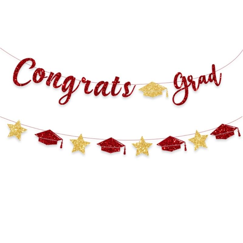 Glittering Graduation Hanging Ornament Graduation Decoration Class of 2025 Graduation Party Decoration for School Party