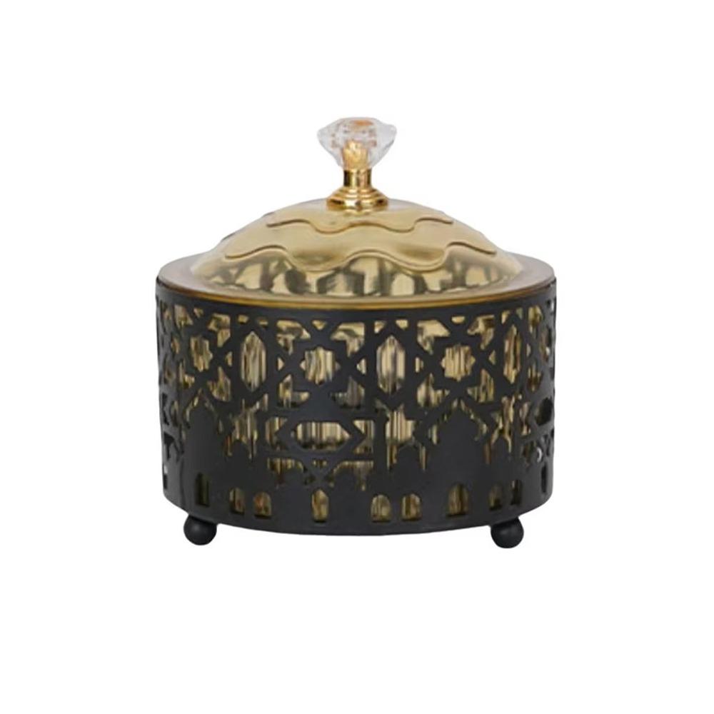 with Lid Eid Mubarak Snack Tray Metal Middle Dessert Tray Storage Box  Table Centerpiece