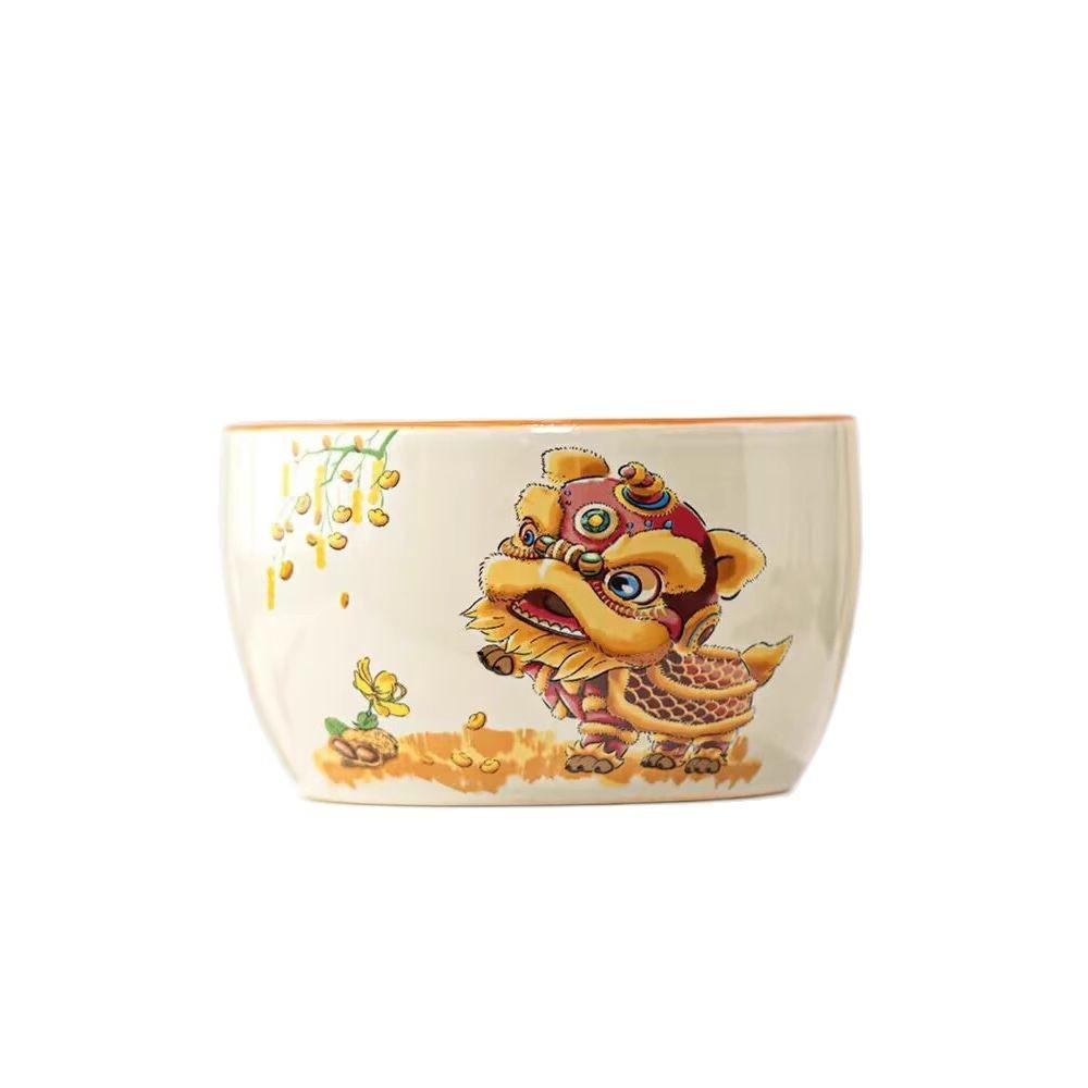 Grass Ash Lion Dance National Tide Wind Master Teacup Ceramic Tea Tasting Cup Men'S Personal Hospitality Cup Kung Fu Tea Set