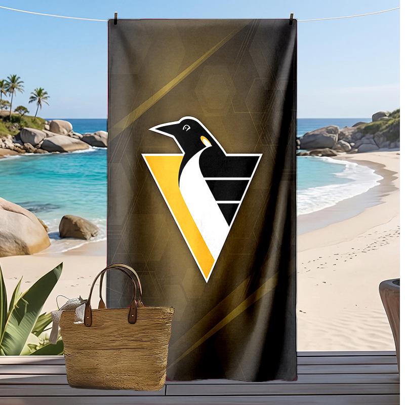 Pittsburgh Penguins Print Strandlaken Zacht Draagbaar Snel?Droge Handdoek Voor Zwembad Zomervakantie Buiten Sport