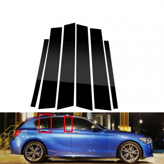 6Pcs For BMW 1-Series F20 2012 2013 2004-2016 Car Glossy Black Window Door Column BC Pillar Post Cover Trim Stickers Accessories