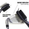 Golf Club Brush & Club Groove Cleaner Retractable Zip-line Carabiner, Lightweight, Ergonomic Design, Easily Attaches to
