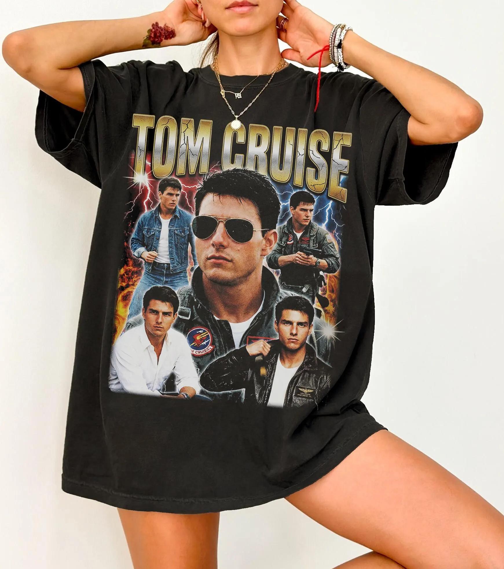 Tom Cruise 90s Retro Tshirt Top Gun Maverick Pirated Rap Tshirt Retro Movie Actor Tshirt Fan Print Gift S