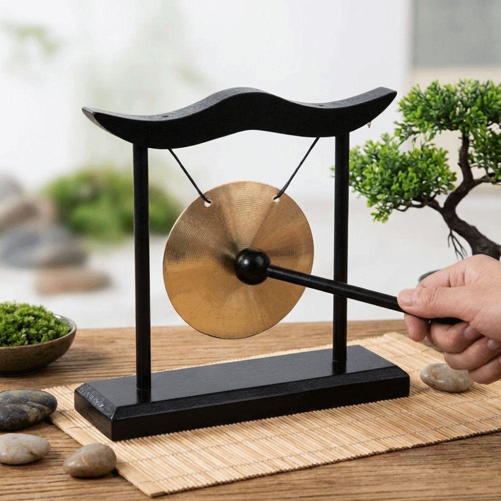 Relaxation Desktop Gong Creative Feng Shui Metal Cymbals Retro Copper Bell  Tai Chi
