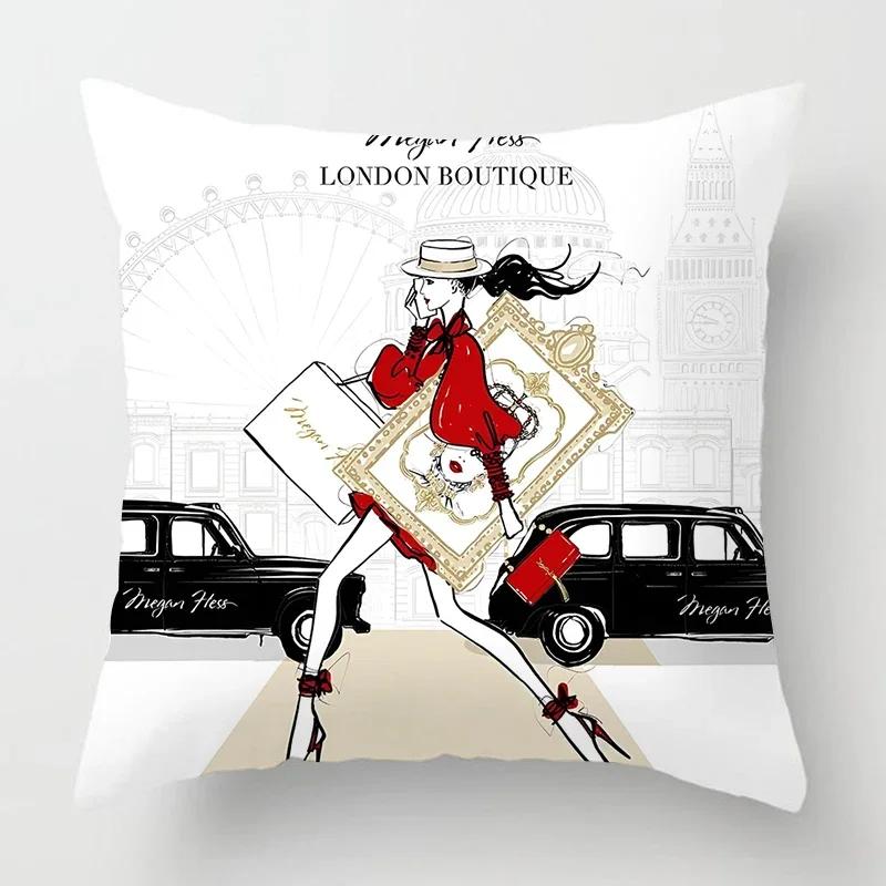 Nordic Fashion Ladies Pillowcase Decoration Home Decoration Living Room Sofa Cushion Cover  Bed Decoration Pillowcase