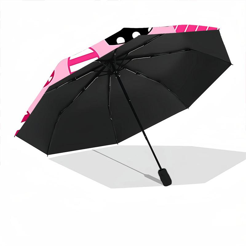 1 pièce Parapluie Automatique Mignon Motif Cœur Design 8 Baleines Compact Engrenage pour Voyage en Plein Air, Cadeau de Vacances Parfait yy251230018