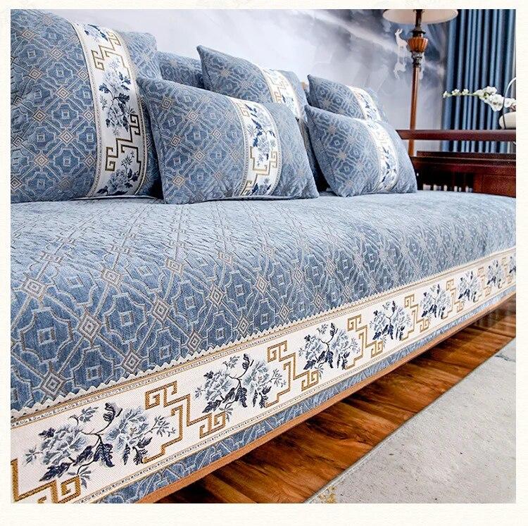 New Chinese Chenille Sofa Covers All-season Living Room Decoration Sofa Cushion Anti-slip Solid Wood Couch Cover Sofa Towel Home